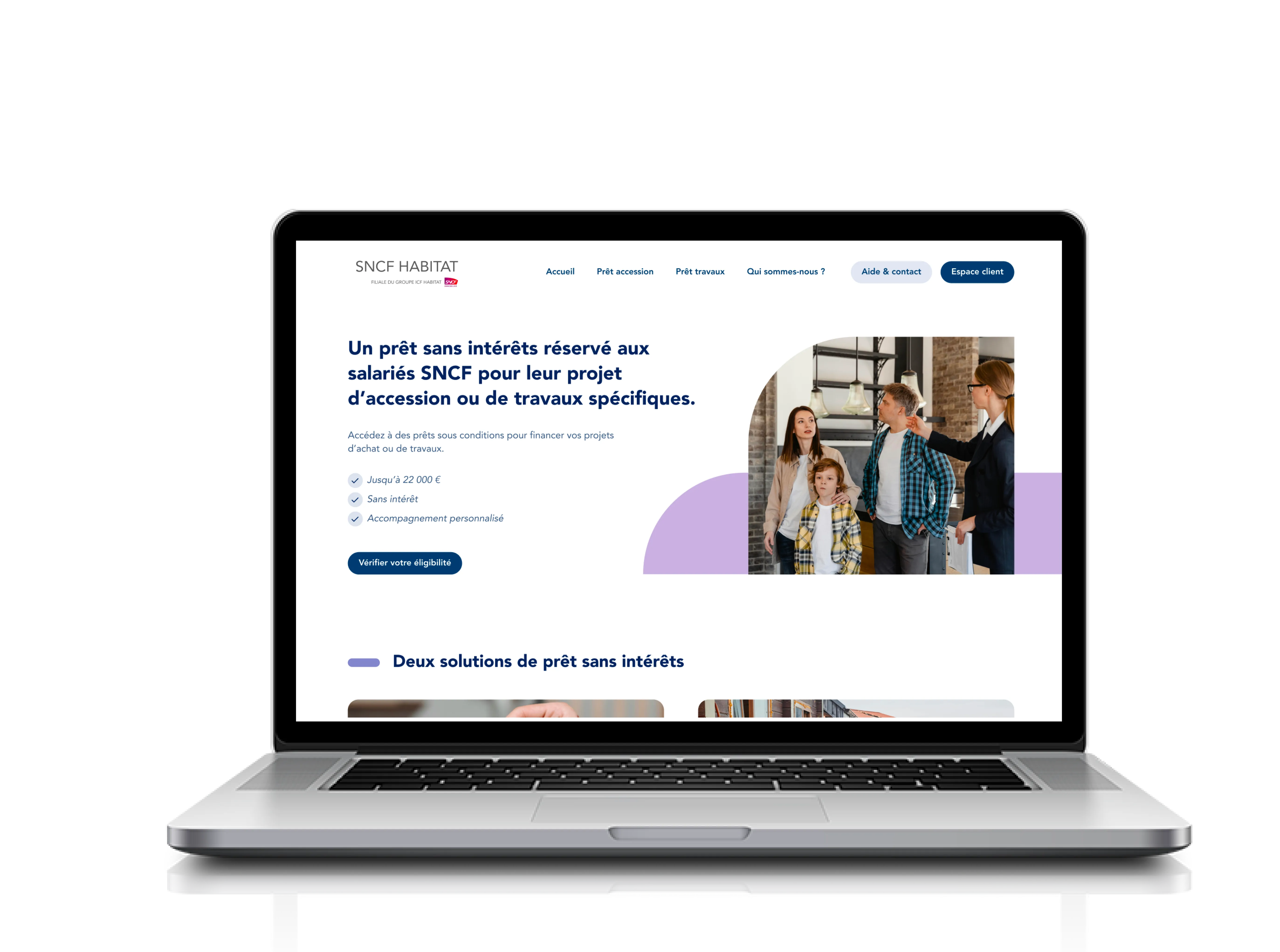 Interface SNCF - page d'accueil